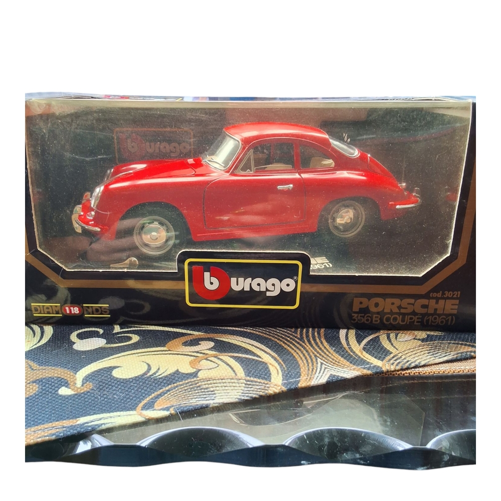 Burago Red Porsche 356B Coupe Model Car